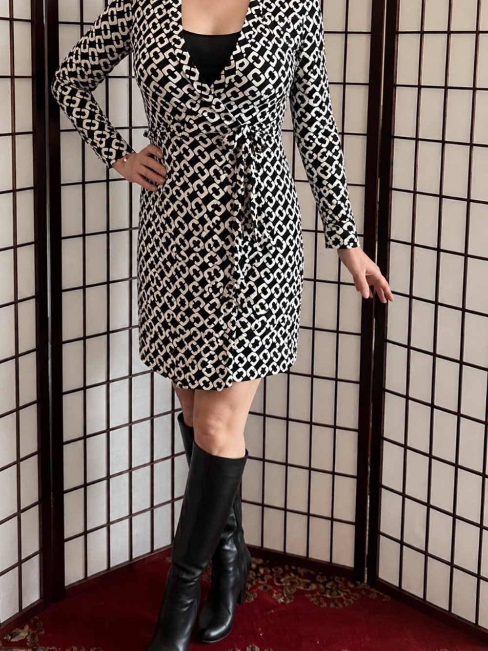 DVF Diane von Furstenberg Julian 100% Silk Jersey Wrap Dress - Picture 1 of 9